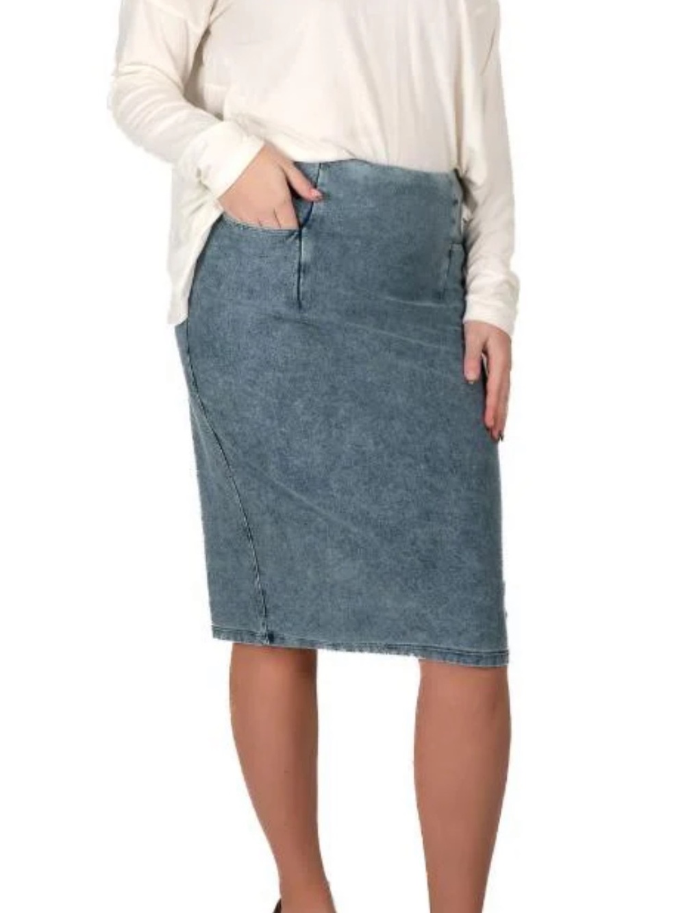Jean Pencil Skirt-Snoga View 5